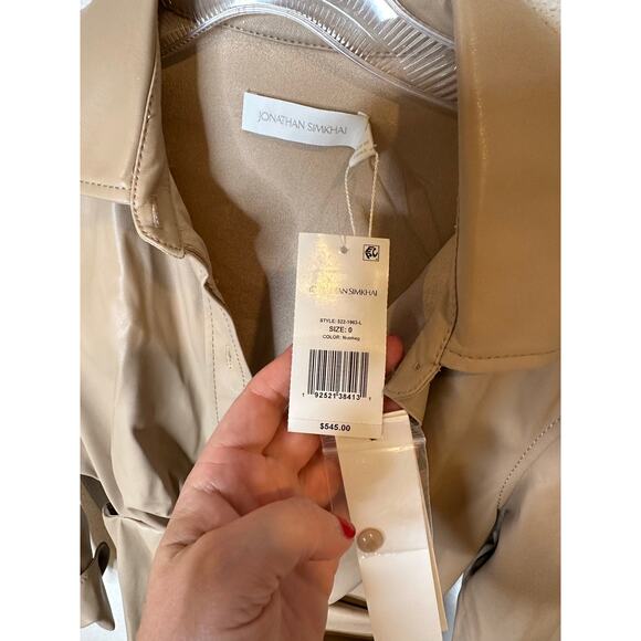 Jonathan‎ simkhai faux leather wrap dress -size 0 - Picture 2 of 4